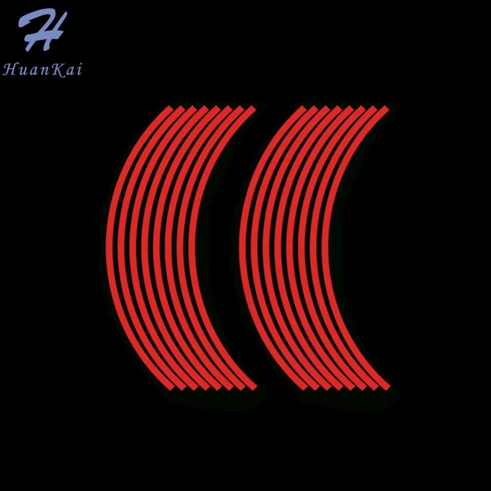 [Ready]16Pcs/Set 18inch StripsMotorcycle Car Rim Stripe Wheel Decal Tape Sticker Lots Reflective