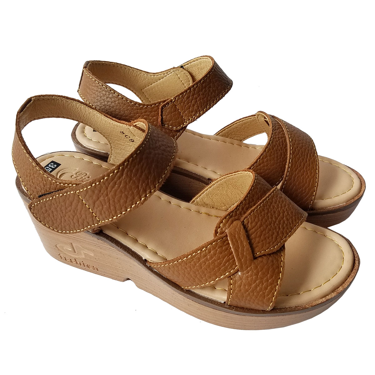 Giày Sandal Đế Xuồng Nữ Da Bò BIGGBEN SDXB35