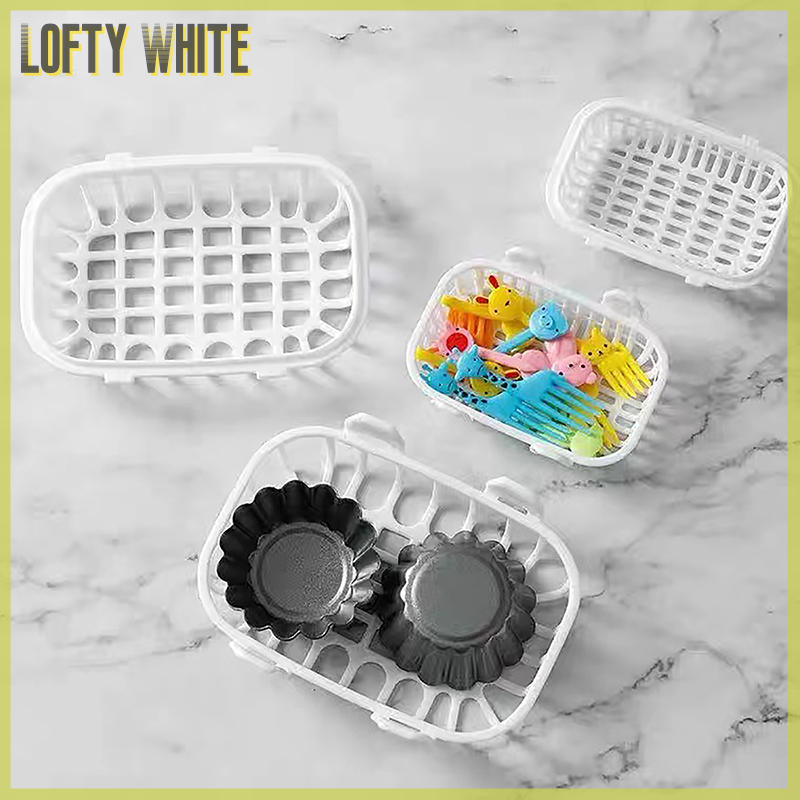 Lofty White Dishwasher Special Small Items Cleaning Basket Kitchen Tools Accessories Soaking Box Storage Box Dish Fork Chopstick Storage