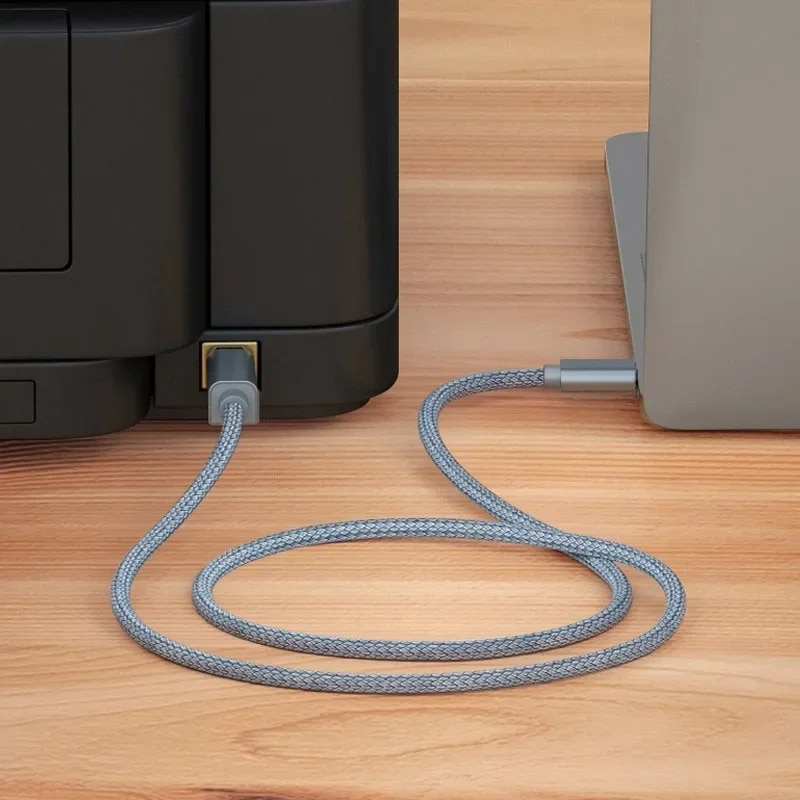 USB C To USB B 2.0 Printer Cable Braided Printer Scanner for Epson HP Canon Brother MacBook Pro Samsung MIDI Controlle Cable. 