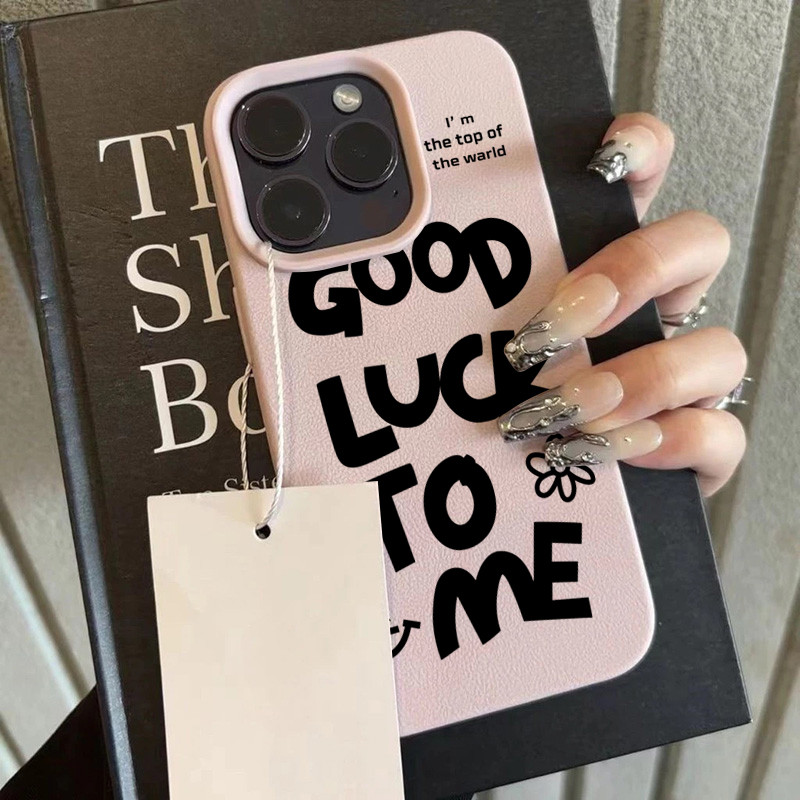 Coque Iphone 16 Wish Me Good Luck Design Blanc Et Noir_voghion.com