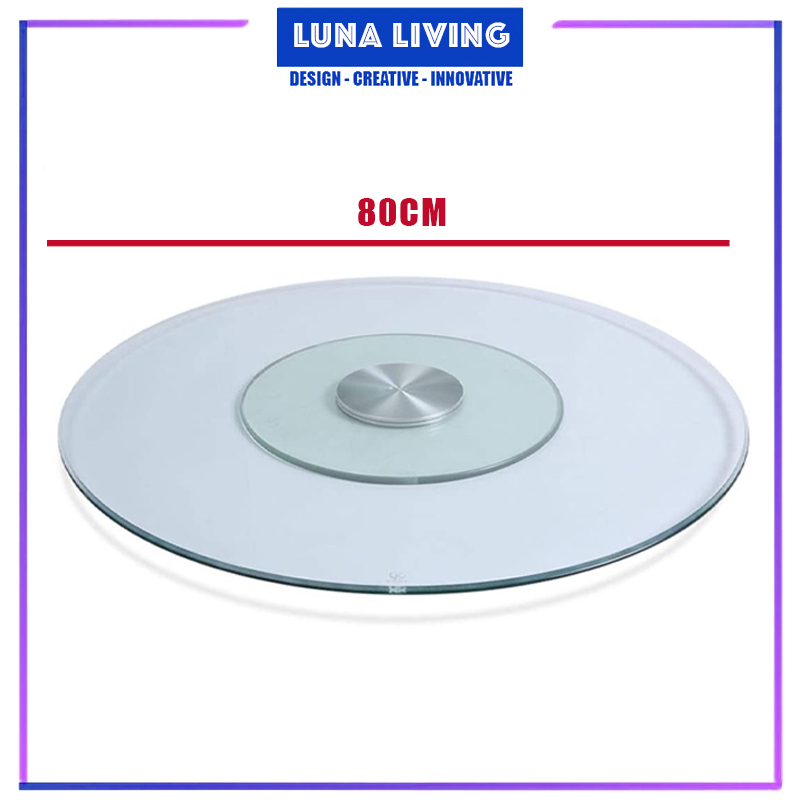 Lazy Susan Tempered Glass Rotating Top Table Turn Top Dining Table Top