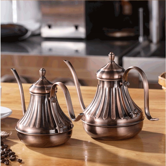 Ấm rót cà phê pour over mạ đồng  Dụng cụ barista