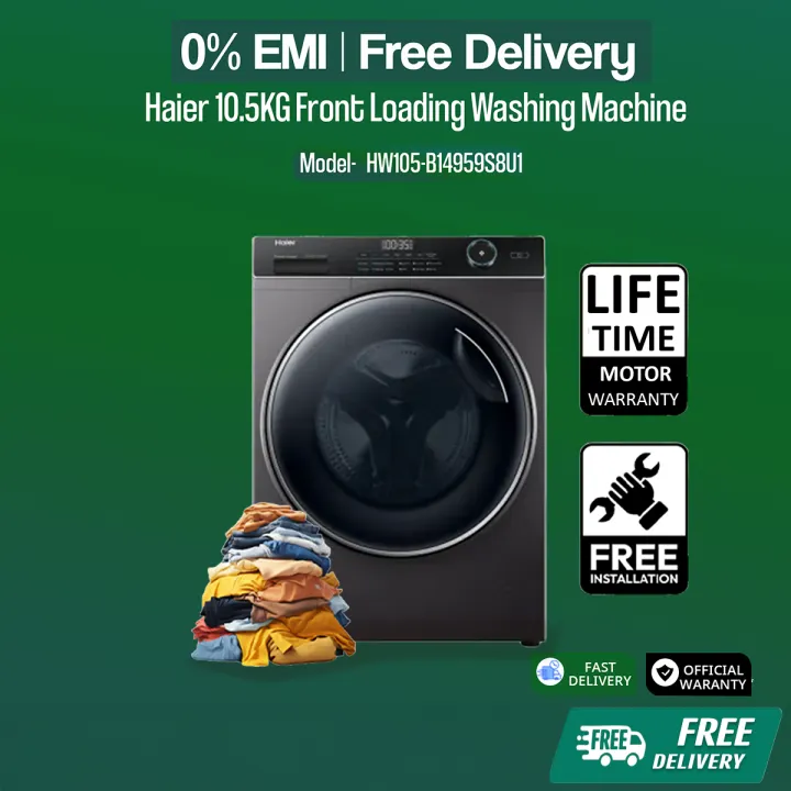 Haier 10.5 KG Front Load Washing Machine (HW105-B14959S8U1)