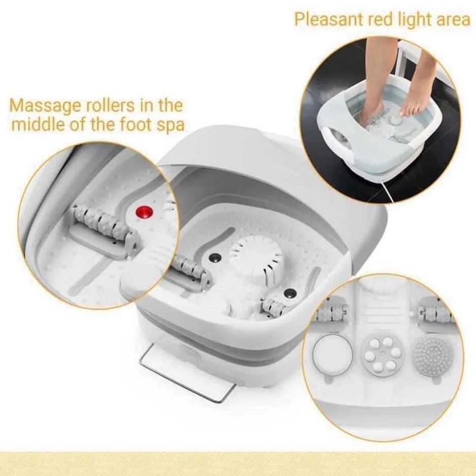 Medisana FS886 Foot Bath with Massage Function, Foot Bath, Heat Function, Foldable and Electric Foot Bath, Tub, Up to Shoe Size 45