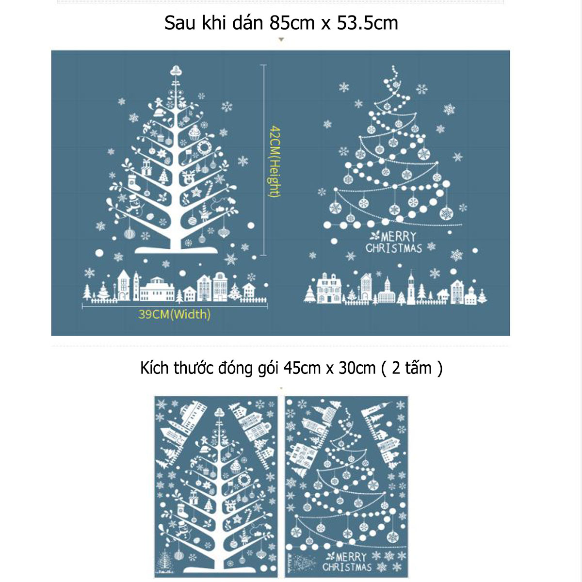DECAL NOEL – Cây Thông Tuyết Trắng