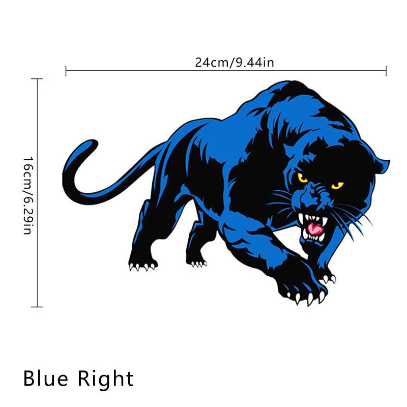 Cartoon 3D Car Stickers Animal Black Panther Roaring Bumper Motorcycle Helmet Decal Vinyl Cover Scratches Waterproof PVC YULING. 