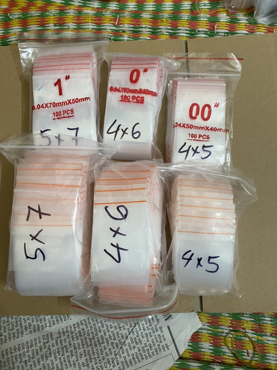 100 túi zip dầy ,đẹp, đủ size