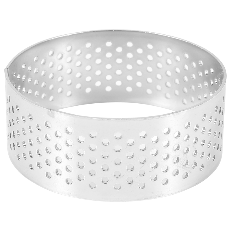 10 Pack 5Cm Stainless Steel Tart Ring, Heat-Resistant Perforated Cake Mousse Ring, Round Ring Baking Doughnut Tools