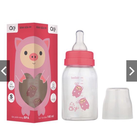 Bình sữa agi nhựa pp 60ml/ 140ml/ 250ml - núm agi đủ size s m l