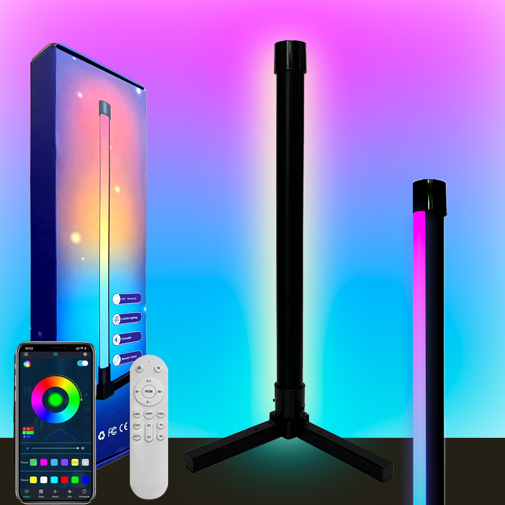 【JB Traders】 155/40CM Living Room Dimmable RGB Corner Floor Lamp Stand Smart APP LED Mood for Bedroom Home Decor Interior lighting