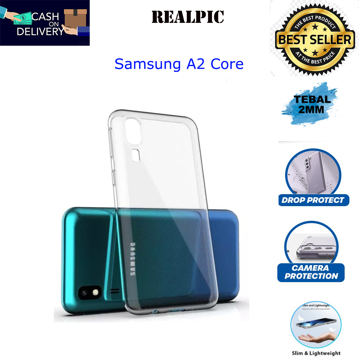 PROMO (BISA COD) Case Samsung Galaxy A2 Core Casing Clear HD - Main Image