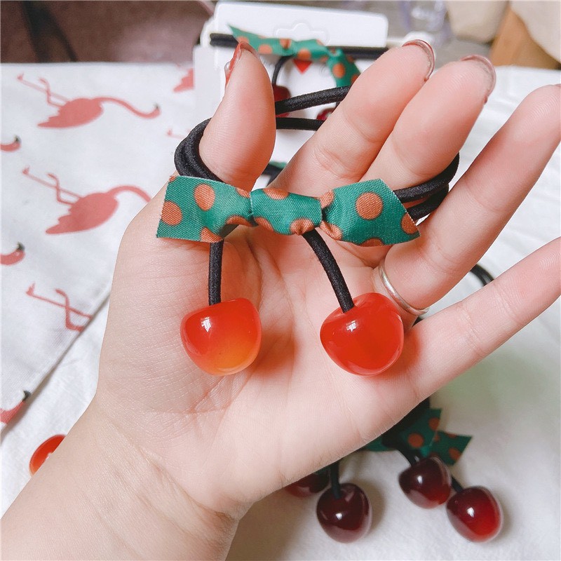 Dây Cột Tóc Dây Chun Hình Cherry Siêu Cute