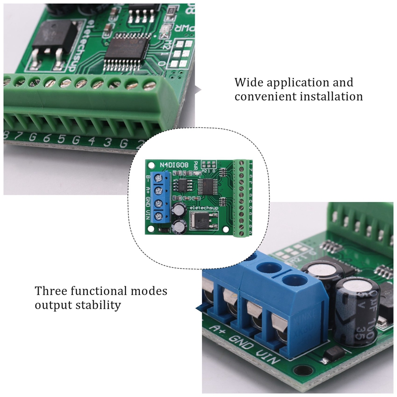 8Ch Input/Output Digital Switch TTL LvTTL CMOS RS485 IO Control Module Modbus Rtu Board for PLC Relay
