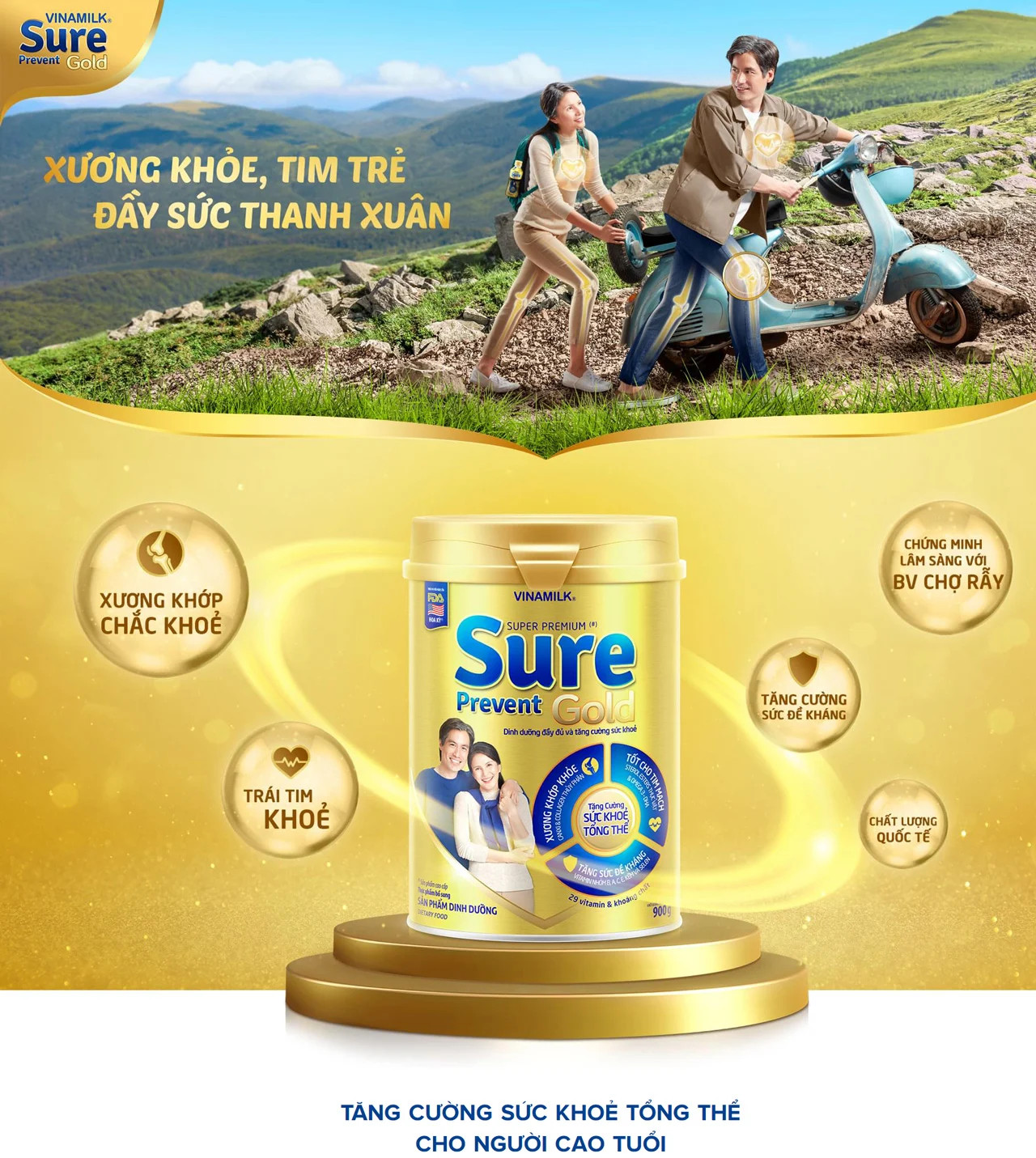 COMBO 6 LON SỮA BỘT SURE PREVENT GOLD 400G.