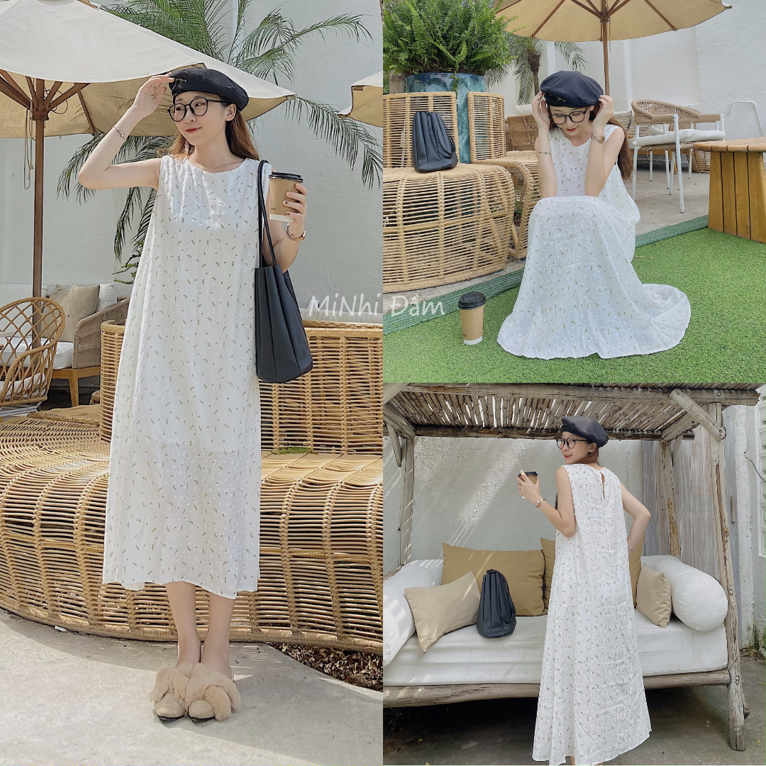 Đầm Váy Nữ Hoa Nhí Trễ Vai Bẹt Vai Đan Dây Lưng Thiết Kế Hàn Quốc Mới Phối  Dây Xinh Đẹp Đi Biển Mùa Hè Ring House - MixASale