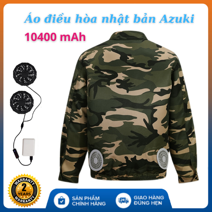 Áo có gắn quạt điều hòa chính hãng nhật bản azuki - pin 10000mah, áo quạt chống nắng , áo làm mát , áo quạt điều hòa nhật bản , áo quạt điều hòa 12v , áo điều hòa quạt gió
