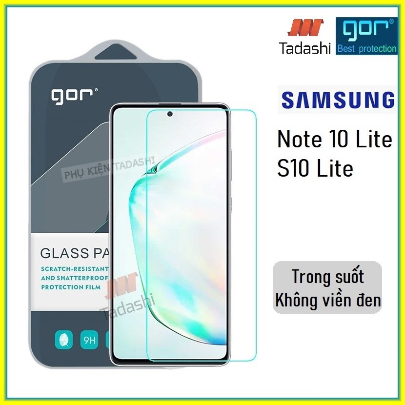 Kính Cường Lực Gor Samsung Note 10 Lite/ S10 Lite Trong Suốt 9H Vát 2.5D Hạn Chế Vân Tay, Chính Hãng Gor (Tặng keo mép)