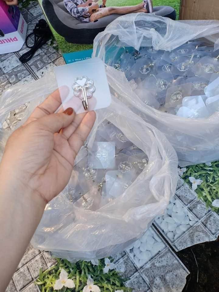 Combo 10 móc trong, 3D dán tường siêu dính