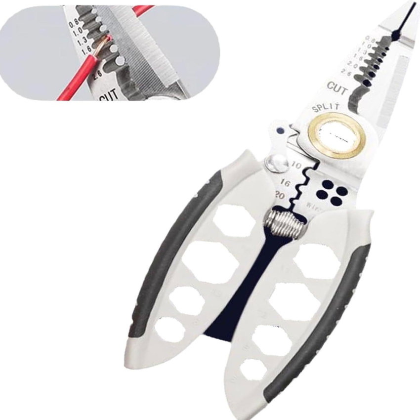 7-Inch Multifunctional Wire Stripping Pliers, Electrician Special Tools For Wire Cutting, Pulling, Pressing, Winding Screwing