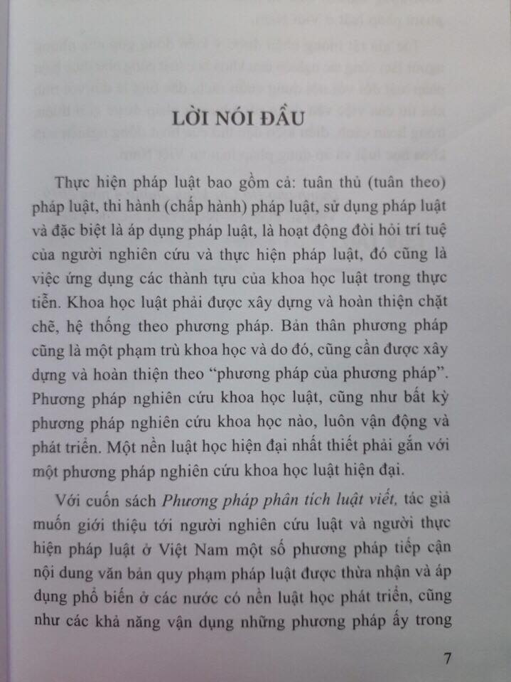 Phương Pháp Phân Tích Luật Viết (Xuất Bản Lần Thứ Ba, Có Sửa Chữa, Bổ Sung)