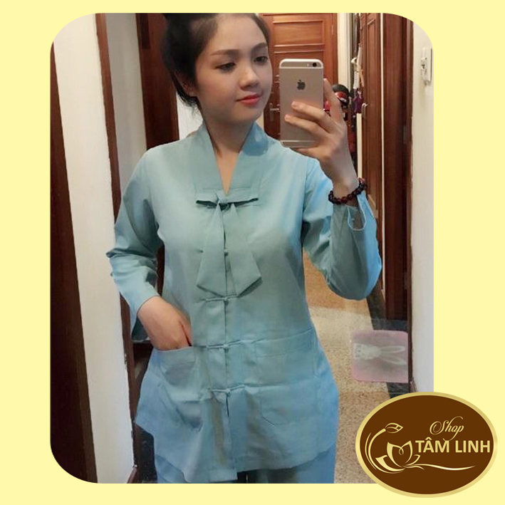 Đồ lam đi chùa - Mẫu La Hán Nơ