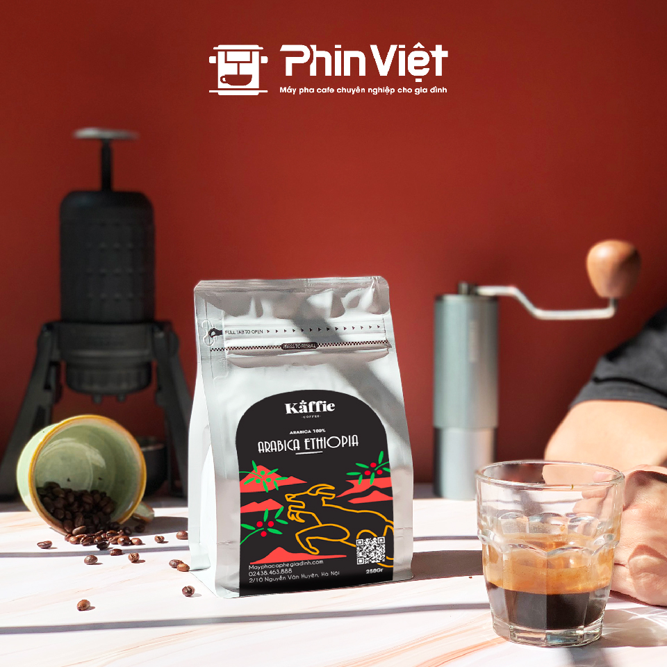 Cà phê hạt Kaffie Arabica Ethiopia - Cà phê nguyên chất rang mộc