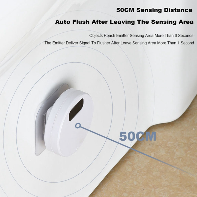 Toilet Flusher Toilet Flushing Sensor Automatic Toilet Flush Button +2 X Transmitter