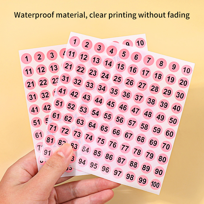1 Sheets 1-100 Number Sticker Label For Nail Polish Color Gel Varnish Marking Numbering Digital Label Manicure Tool Wodde. 