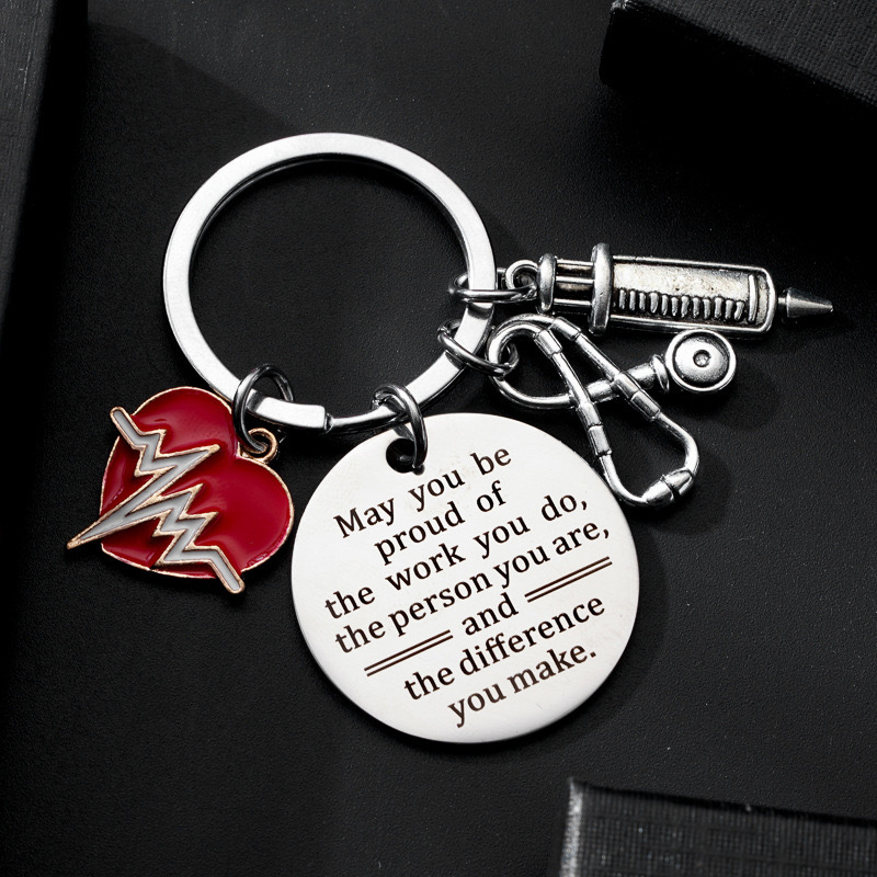 Creative Nurse Doctor ECG Keychain Pendant Graduation Season Thank You ...