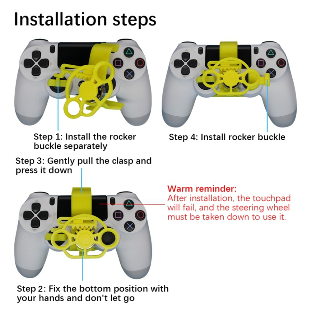 Cho PS4 Điều Khiển Trò Chơi Đua Xe Mini Chỉ Đạo 3D In Ấn Bánh Xe Phụ Trợ Điều Khiển Bộ điều khiển trò chơi Giả Lập Gamepad