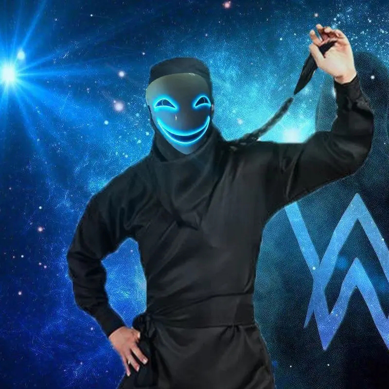 New Creative LED Halloween Clown Glow Mask White Green Blue Red Crying Smile Clown.