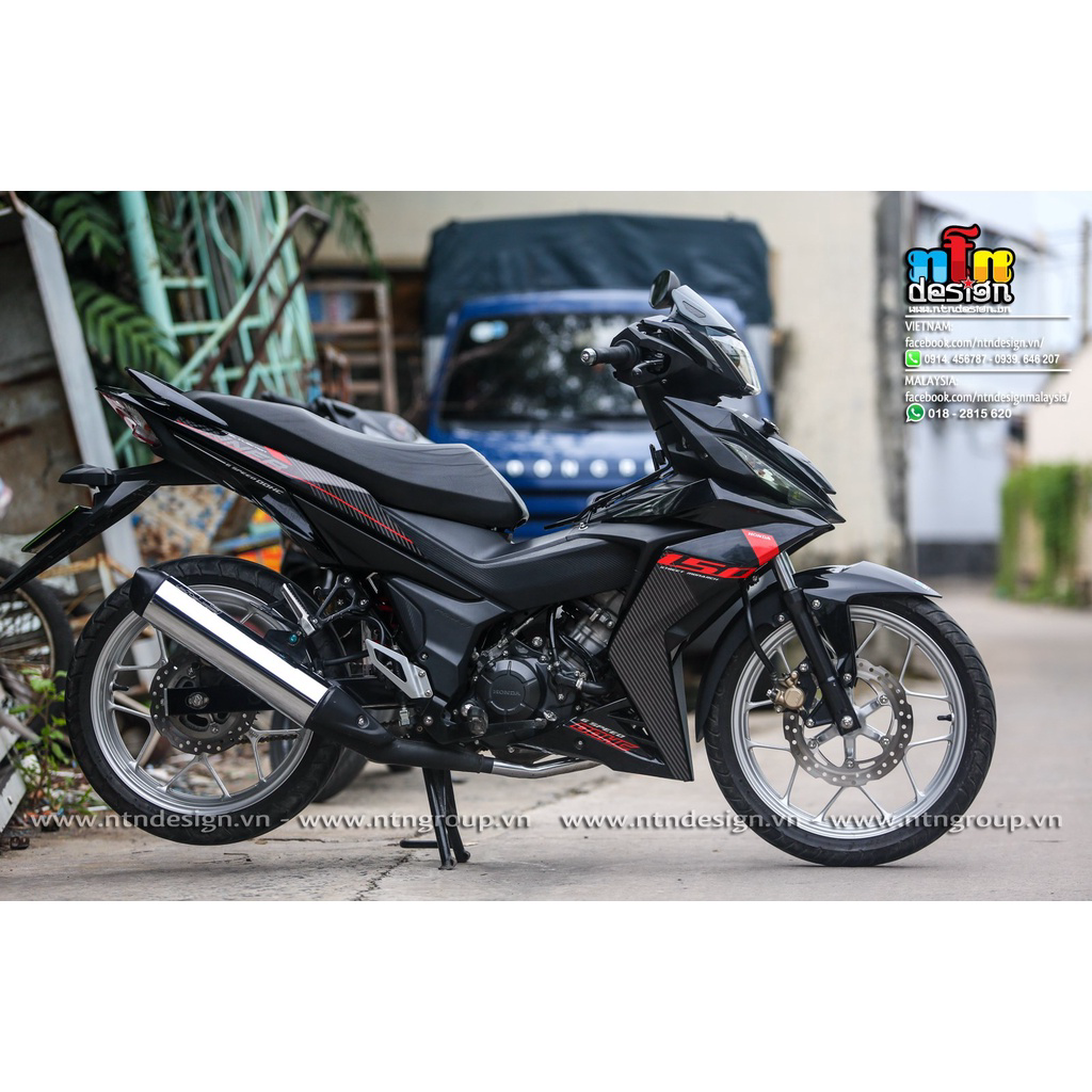 Tem Rời Dán Xe Winner V1 Mẫu Sọc Xám Đen Đỏ