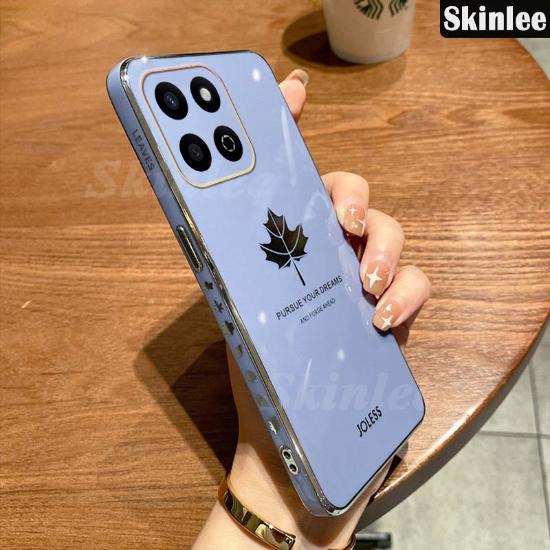 Phone case For Honor X7C Back cover Soft Shining Maple Leaves Design Cover For Honor X7C Cover cases. 