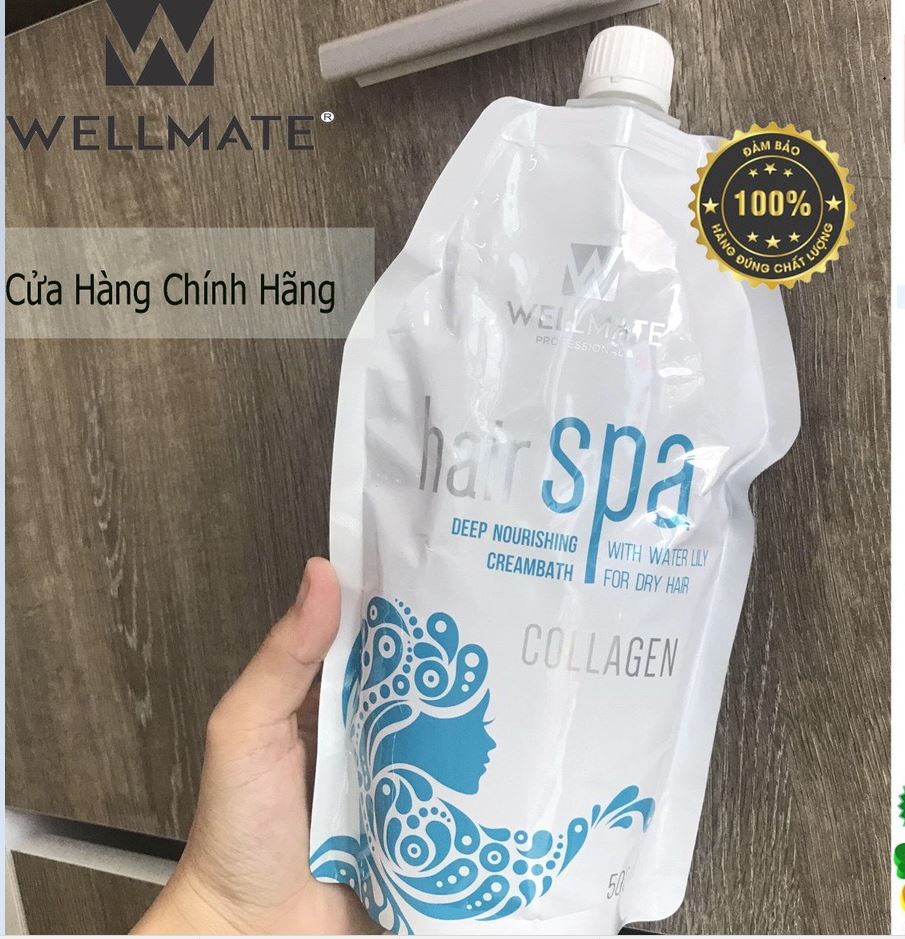 Kem hấp phục hồi wellmate hair spa keratin 500ml