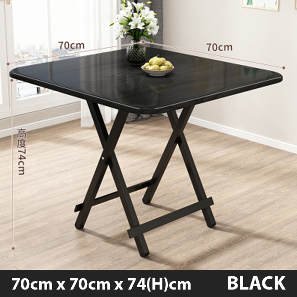 black folding trestle table