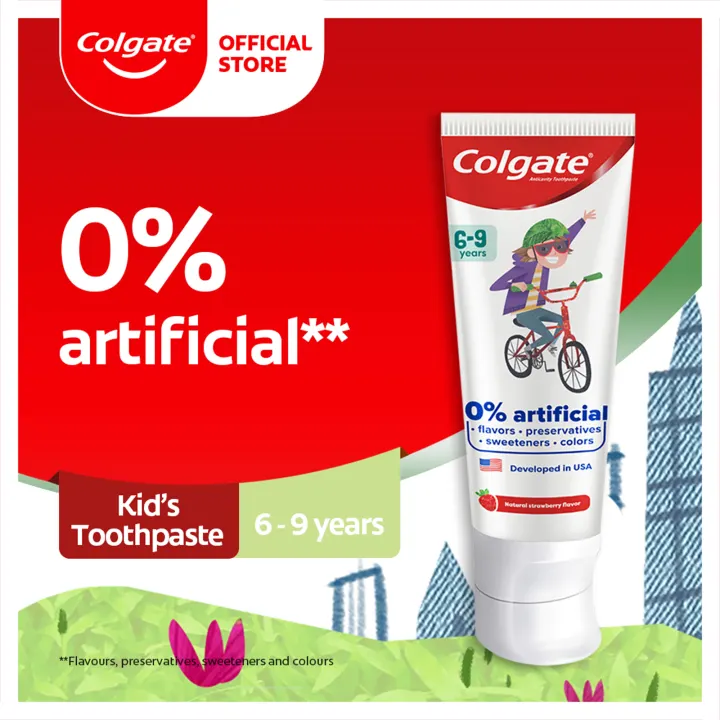 Colgate Kids 0% Artificial Toothpaste 1000ppm Fluoride 6-9 Years 80g