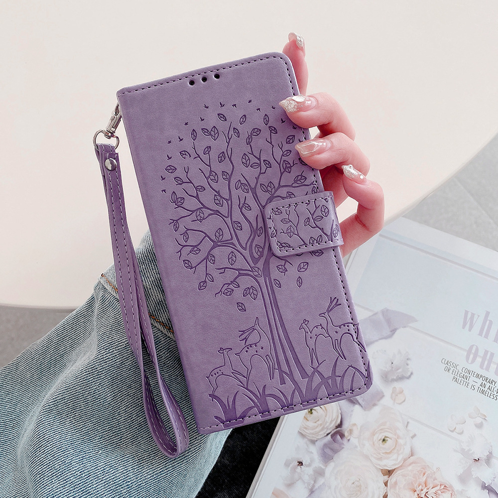 iPhone 16 Plus Case,PU Leather Purse Wrist Strap Kickstand Case for iPhone 16 Plus. 