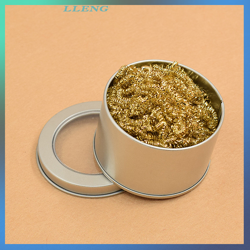 LLENG Cleaning Ball Desoldering Soldering Iron Mesh Filter Cleaning Nozzle Tip Copper Wire Cleaner Ball Metal Dross Box Clean Ball