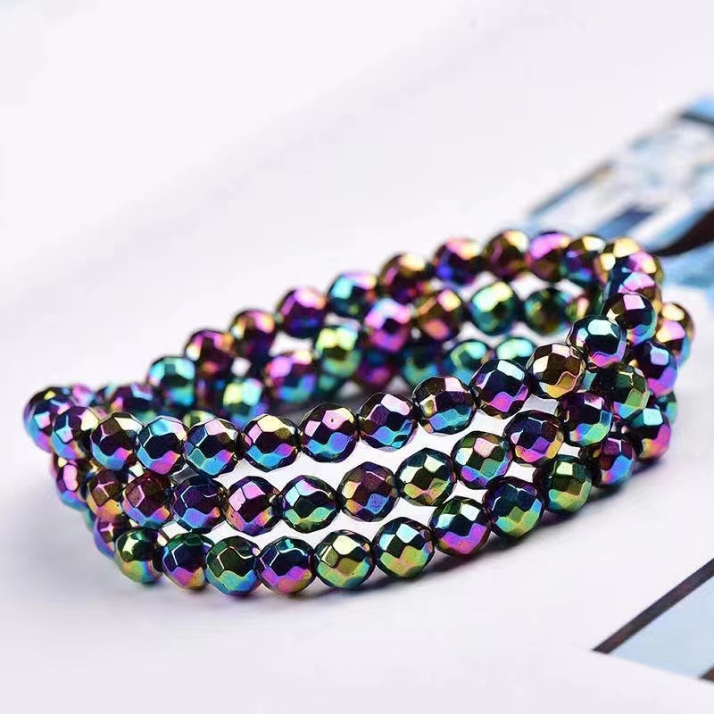 Colourful terahertz diamond face Bracelet cut terahertz magnetic hand string selected