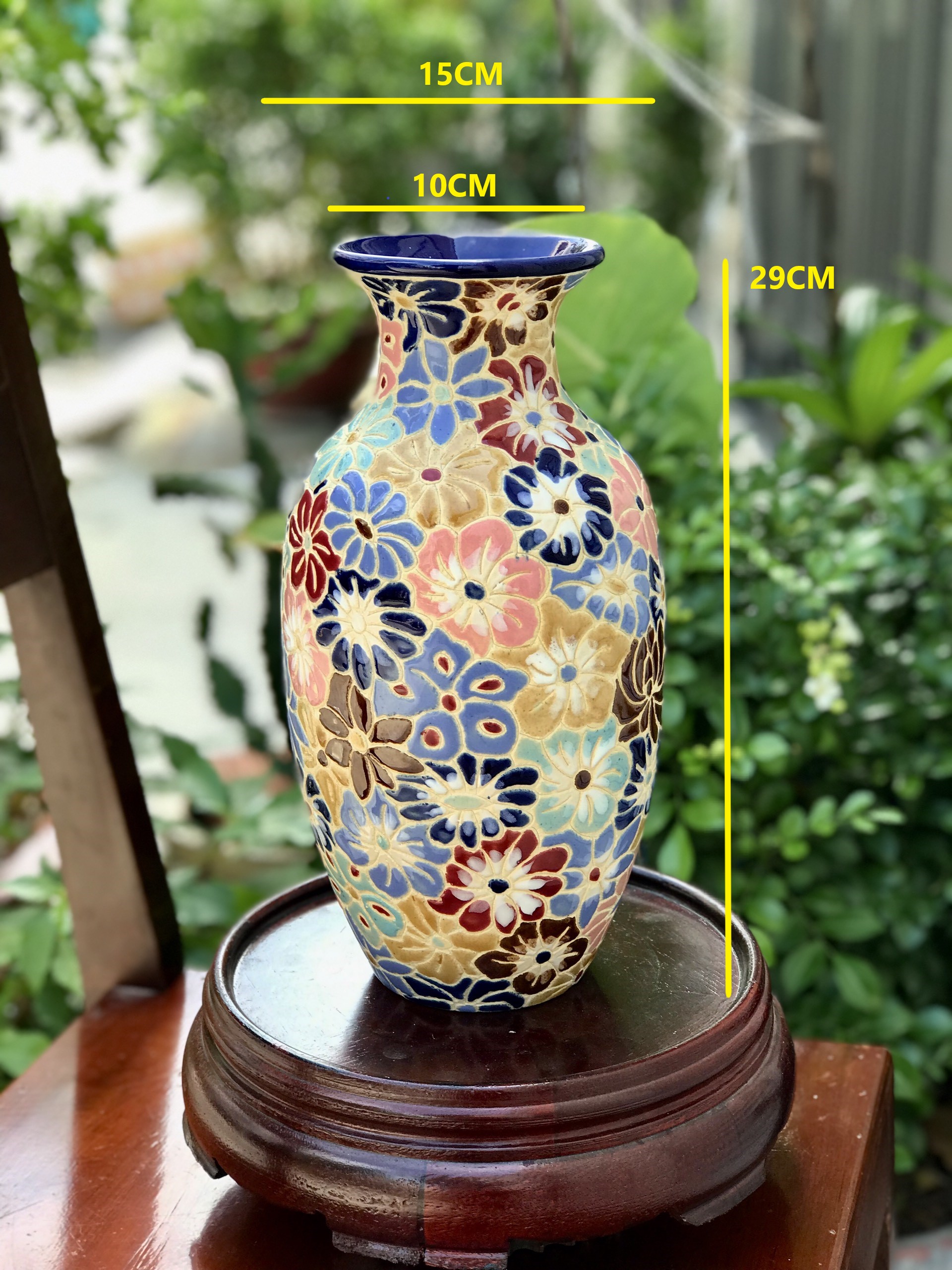 Bình bách hoa gốm sứ biên hòa 29cm