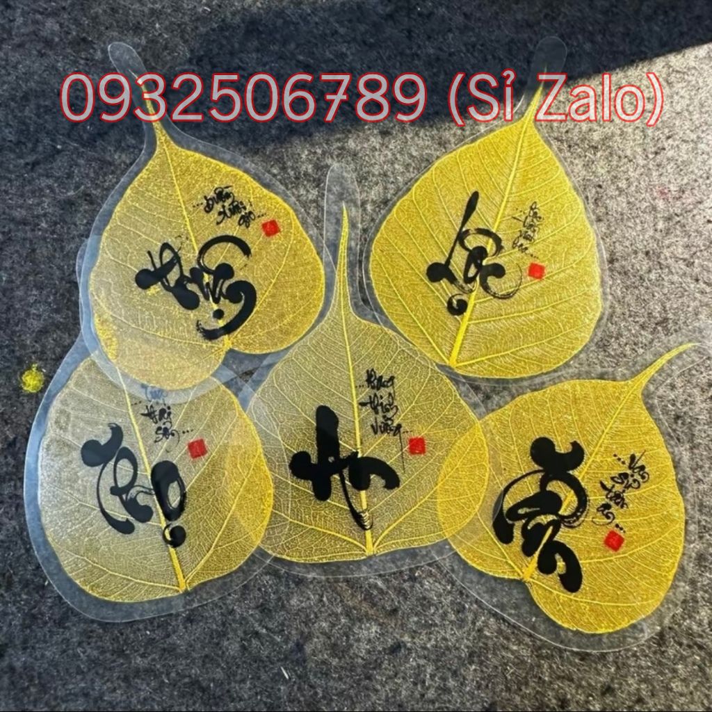 Lá Bồ Đề thư pháp cầu Bình An Tài Lộc ( Xưởng Chuyên Sỉ )