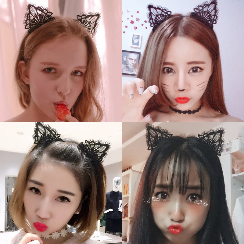 Bờm Tóc - Cài Tóc Tai Mèo Sexy Ren
