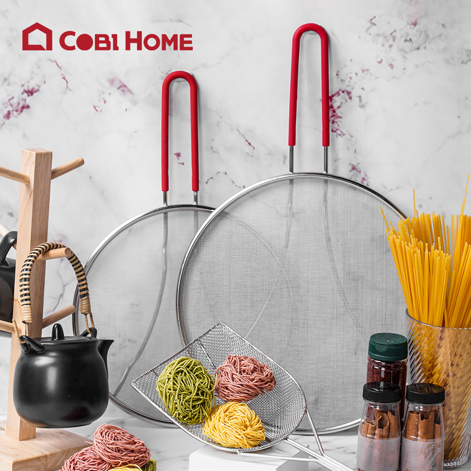 Nắp lưới đậy chảo chống văng dầu mỡ inox loại lớn 29cm cao cấp - COBI HOME