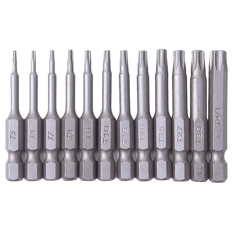12 Cái Đầu Vít Lục Giác Torx 50Mm 1/4 Inch Bộ Từ Tính, Dụng Cụ T5-T40