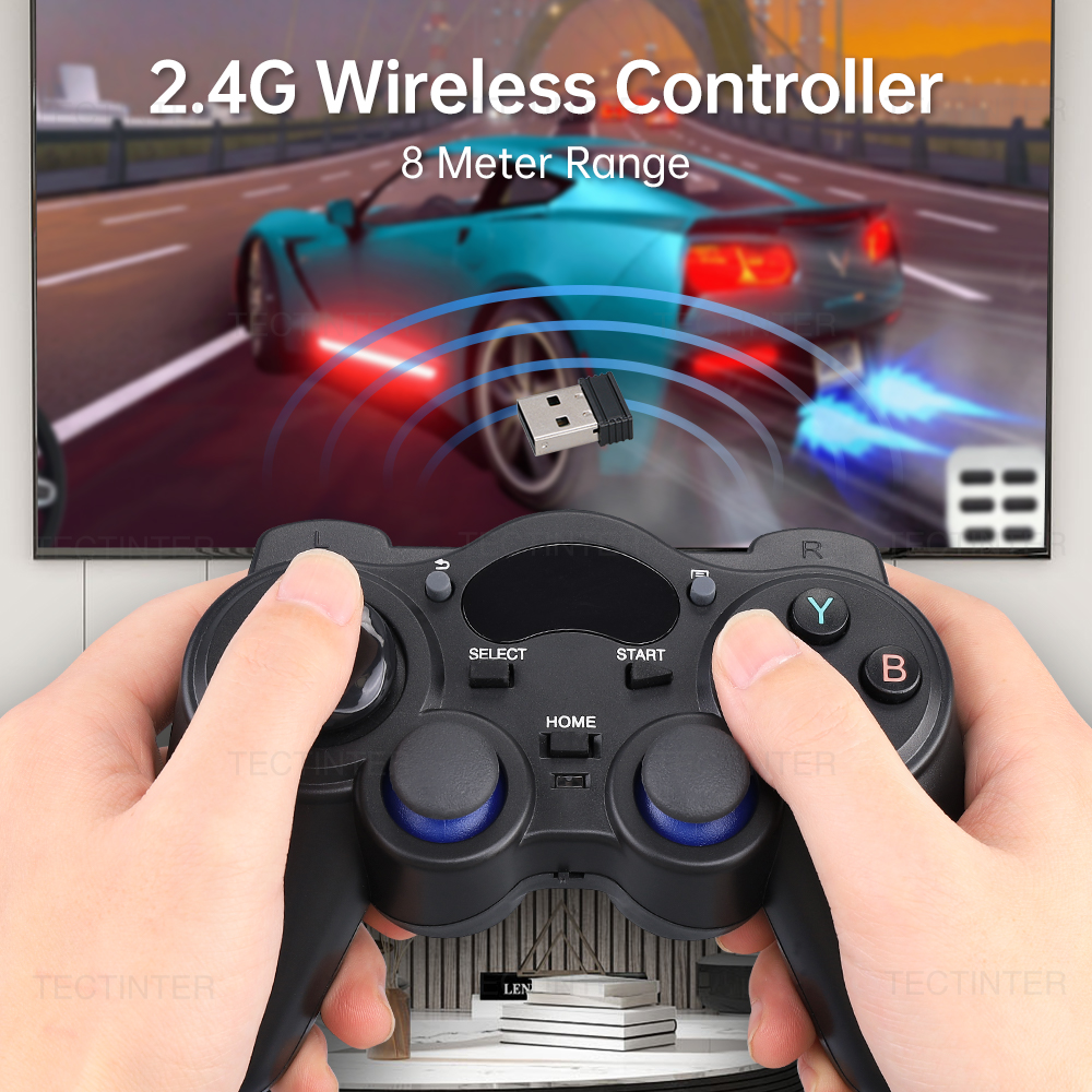 2.4G Controller Gamepad Wireless Joystick Joypad with OTG Converter For ...