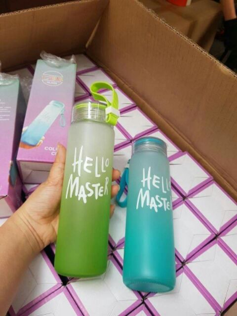 Bình Nước Thủy Tinh Hello Master 480ml