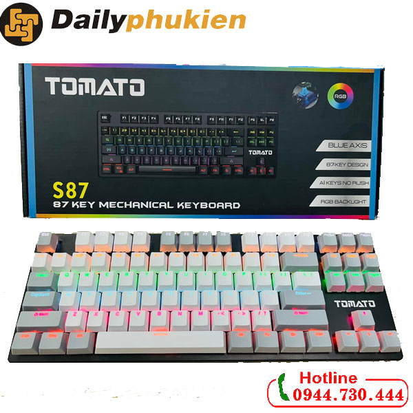 Bàn phím cơ mini Tomato S87 Switch Blue / Red / Brown