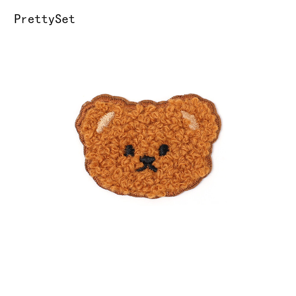 4PCS Bear Embroidery Patches 4 Colors Cute Cartoon Bear Patches Iron on Sew Applique Patches DIY Accessory for Clothes Backpack