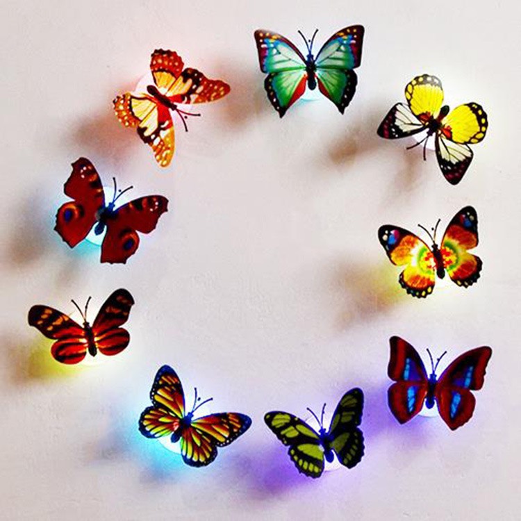 Bướm đèn trang trí tường, đèn ngủ, đèn led kèm bướm